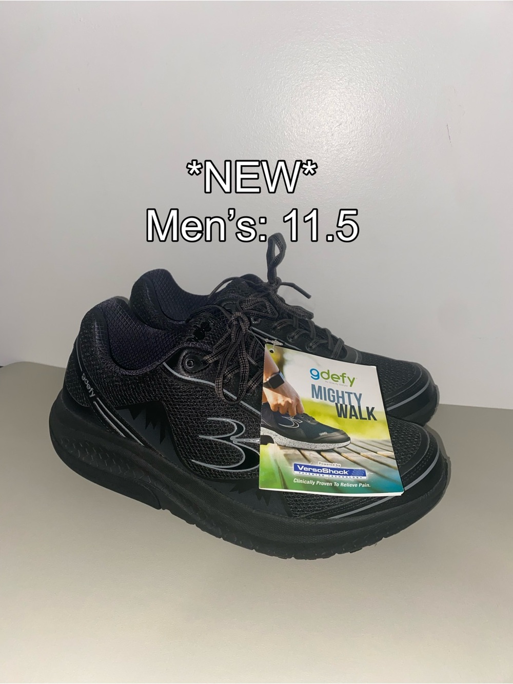 Gdefy Gravity Defyer Mighty Walk Black * TB9024MBL-M * Men's 11.5 *READ*